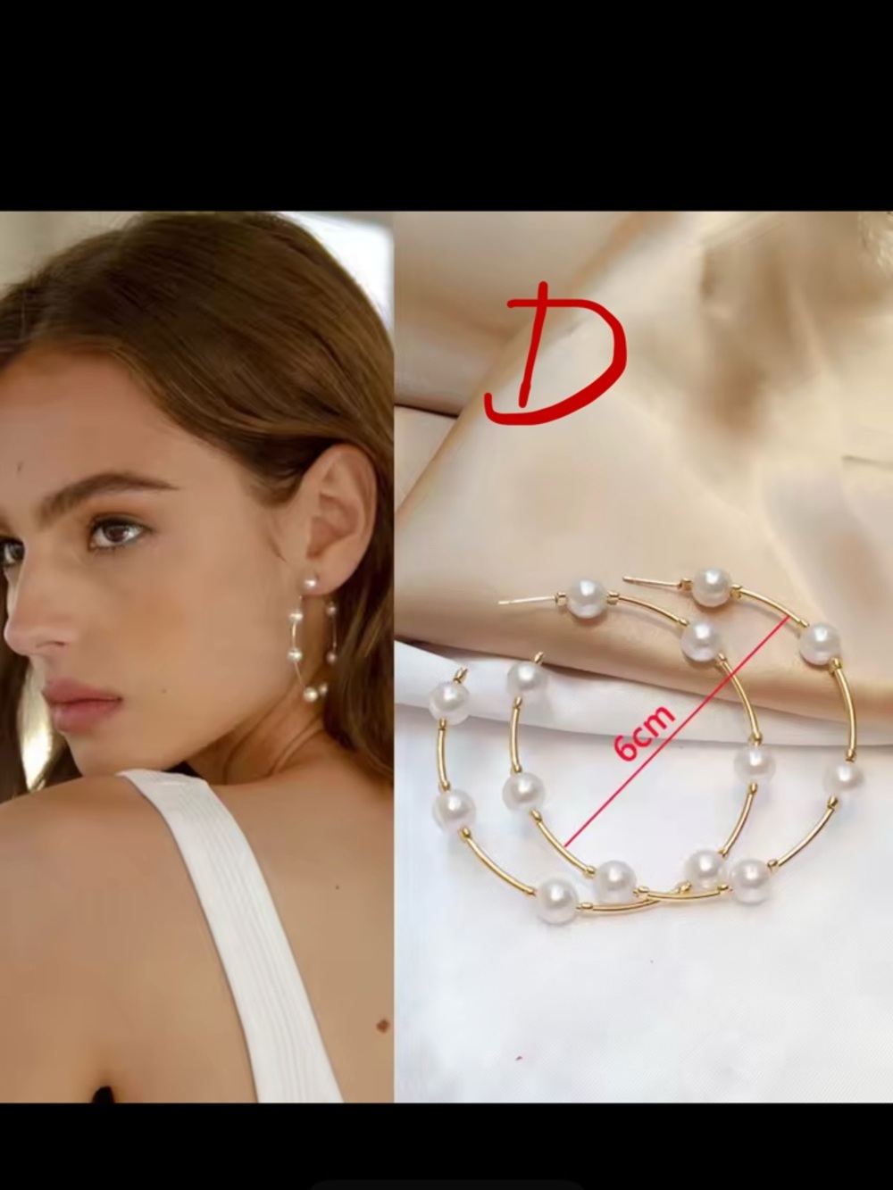 Acrylic pearls Imitaiton large hoop Earrings Eye-Catching Design
